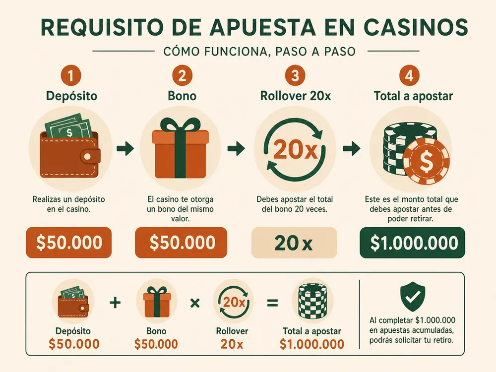 Cómo funciona el requisito de apuesta de un bono de casino paso a paso
